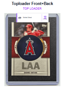 DCM Top Loader Label Example - Shohei Ohtani Gem Mint 10