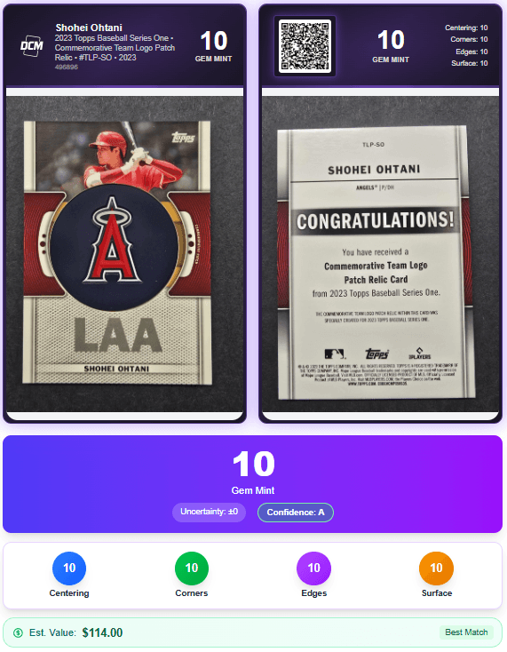 Shohei Ohtani graded card report